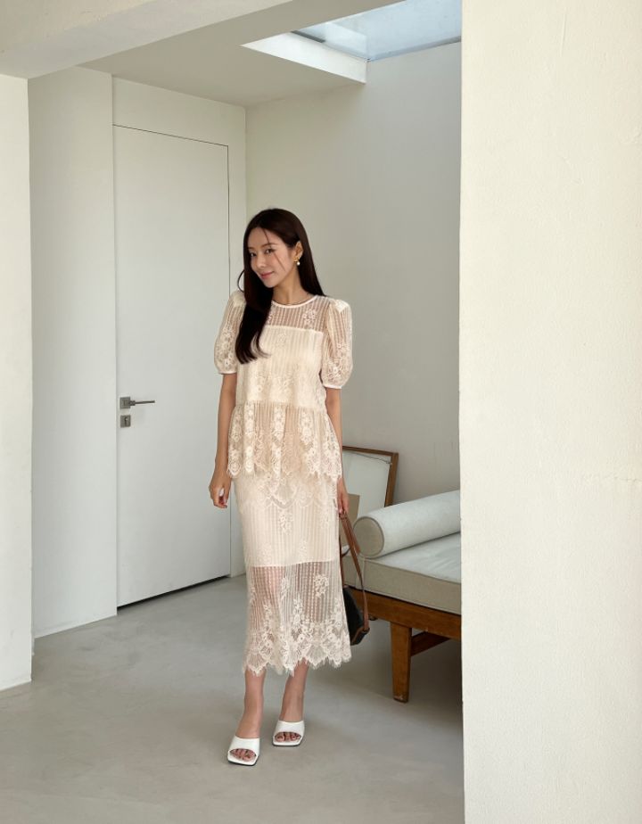 Cat.s韓國直郵東大門實拍女裝新品休閑熱賣職業24春夏套裝蕾絲Cat.s____套裝