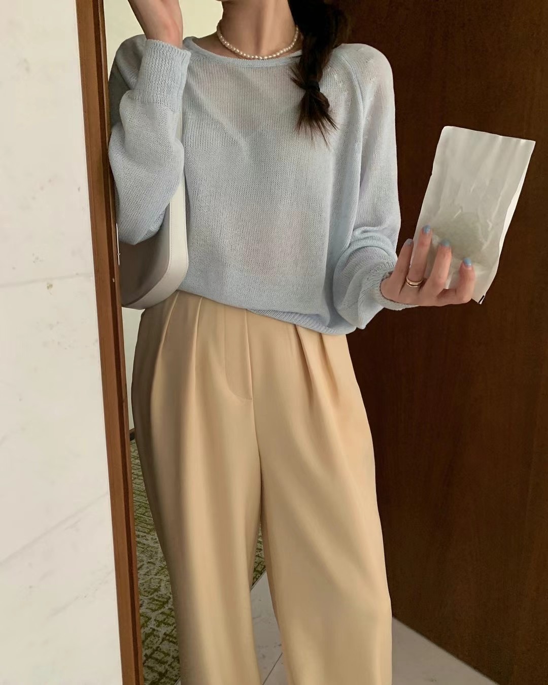 GREEN直郵韓國代購女裝新款24春夏真品熱賣人氣時尚針織衫GREEN針織衫圖色3