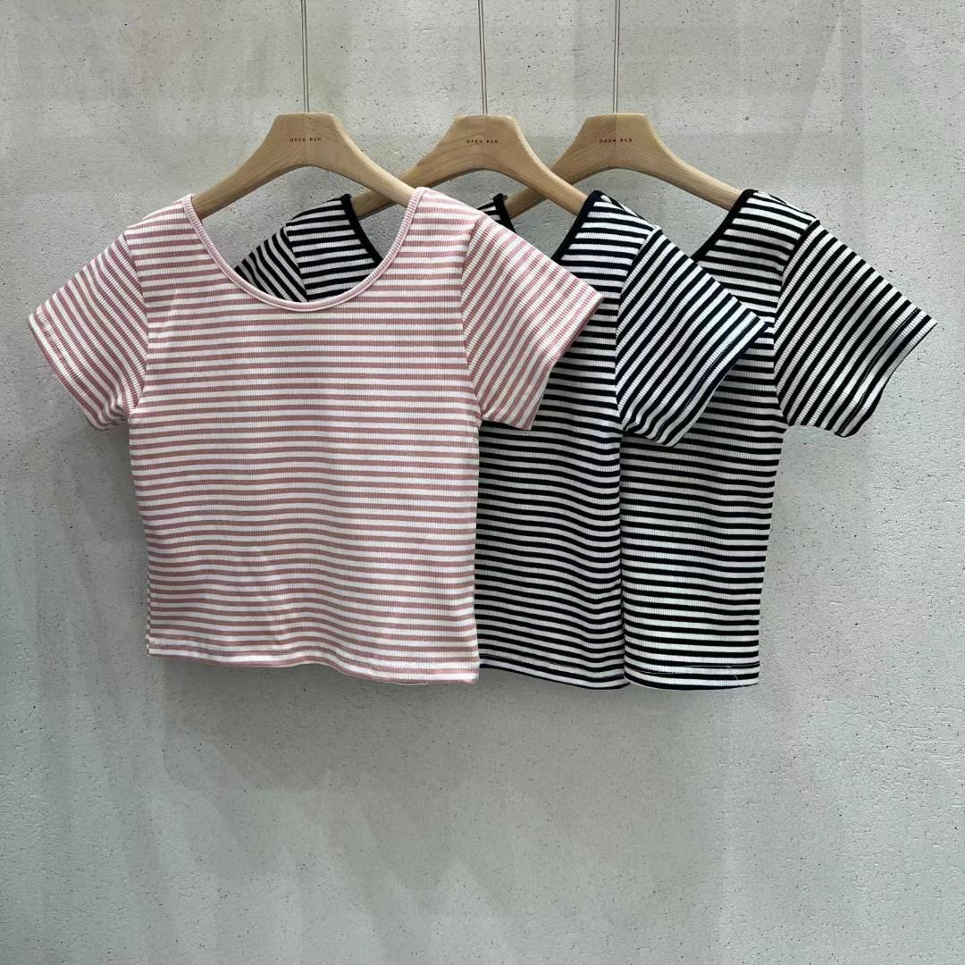 OPENRUN韓國直郵東大門代購女裝新品職業休閑24春夏熱賣T恤BONGBLYT恤圖色2左二色