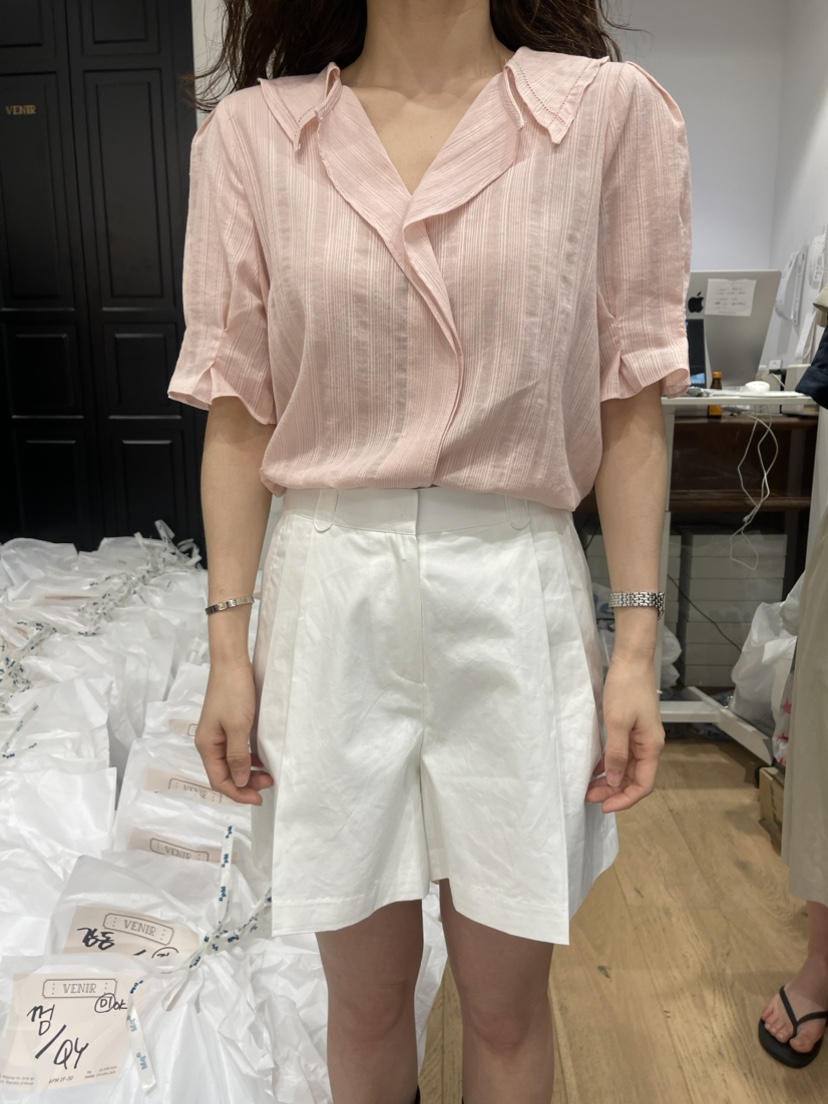 VENIR韓國直郵東大門代購女裝新品熱賣24春夏真品襯衫蕾絲衫VENIR-a襯衫/蕾絲衫