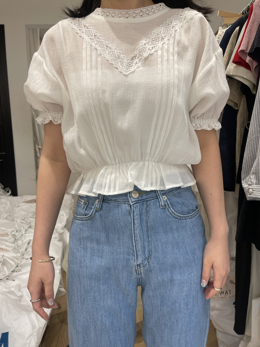 VENIR直郵韓國代購女裝新品熱賣推薦真品休閑時尚襯衫蕾絲衫VENIR-a襯衫/蕾絲衫