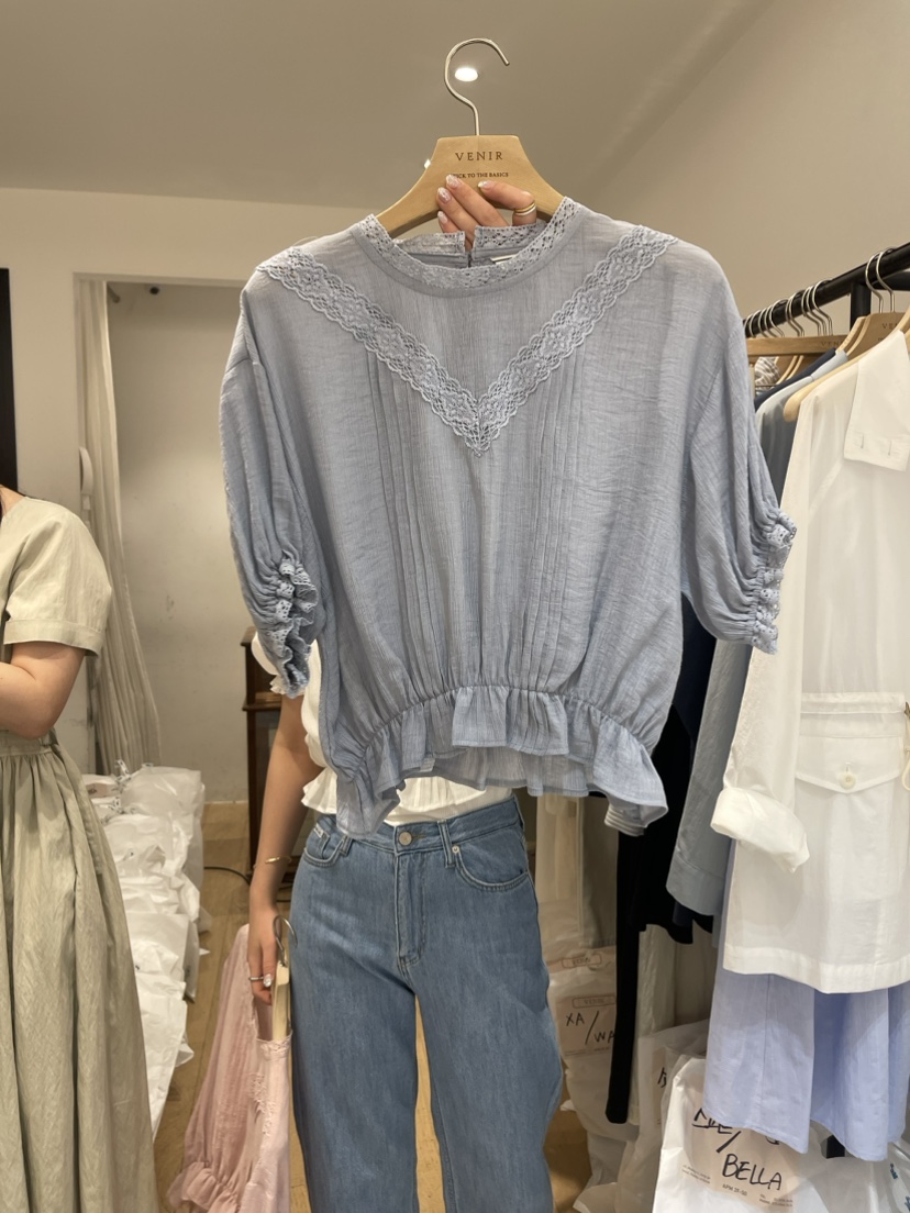 VENIR直郵韓國代購女裝新品熱賣推薦真品休閑時尚襯衫蕾絲衫VENIR-a襯衫/蕾絲衫圖色3