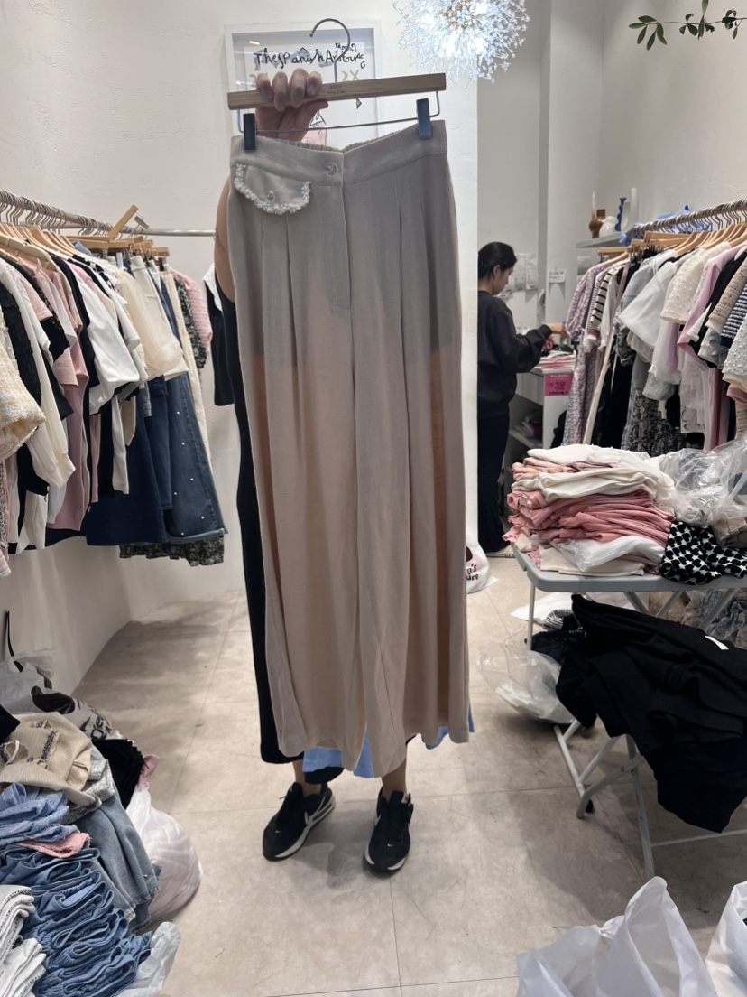 ABLE STUDIO韓國直郵女裝新品24春夏真品休閑休閑褲口袋CONFETTI休閑褲圖色2