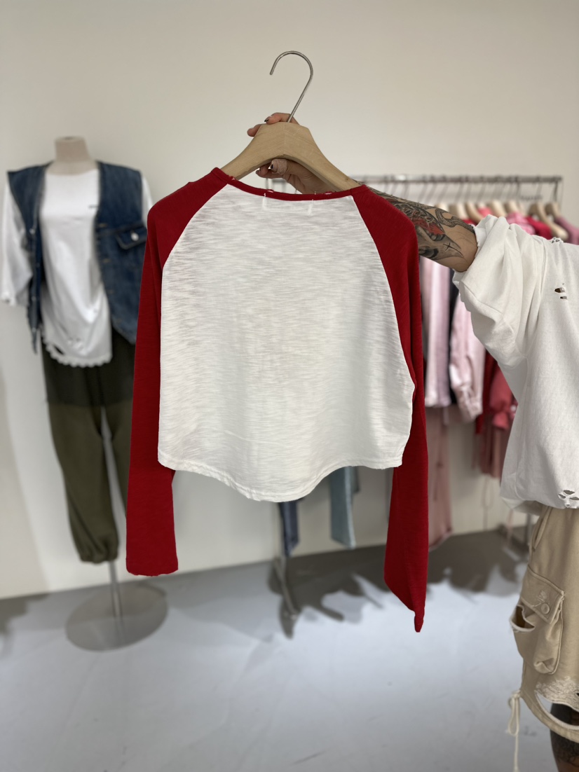 VAULT直郵韓國代購女裝新品熱賣24春夏時尚職業真品長袖T恤VAULT長袖T恤