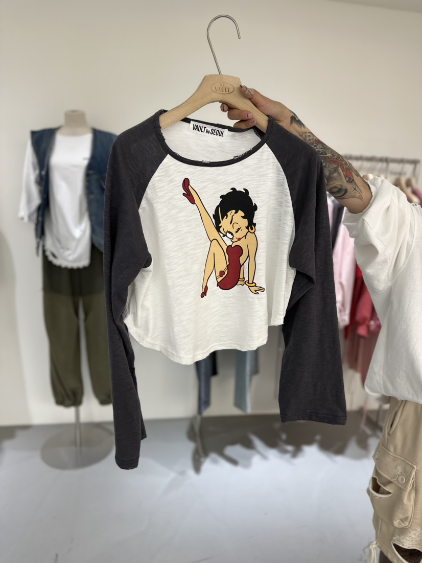 VAULT直郵韓國代購女裝新品熱賣24春夏時尚職業真品長袖T恤VAULT長袖T恤圖色2
