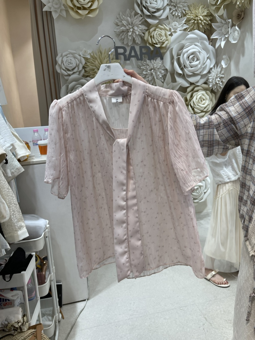 RARA直郵韓國代購女裝新品真品推薦休閑24春夏襯衫蕾絲衫MELO襯衫/蕾絲衫圖色2