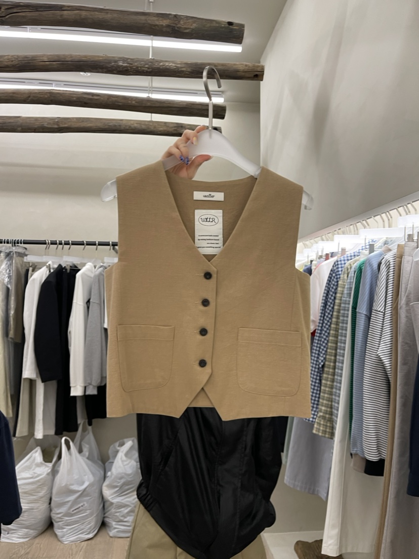 Waller韓國直郵東大門代購女裝新品真品時尚人氣熱賣推薦馬甲NOTHING馬甲圖色2