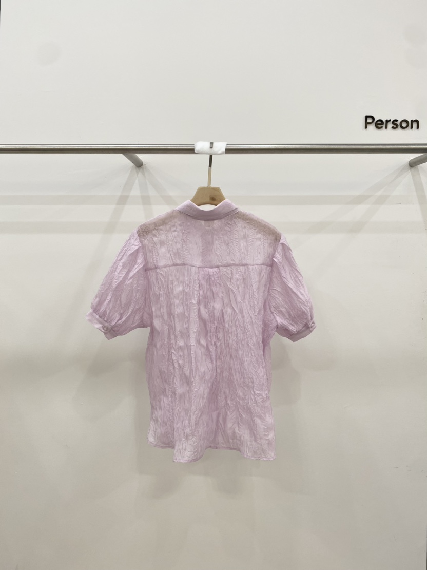 Person韓國代購女士新品時尚熱賣24春夏人氣休閑襯衫蕾絲衫PERSON襯衫/蕾絲衫