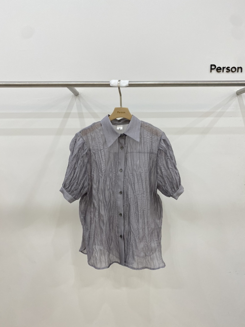 Person韓國代購女士新品時尚熱賣24春夏人氣休閑襯衫蕾絲衫PERSON襯衫/蕾絲衫圖色3