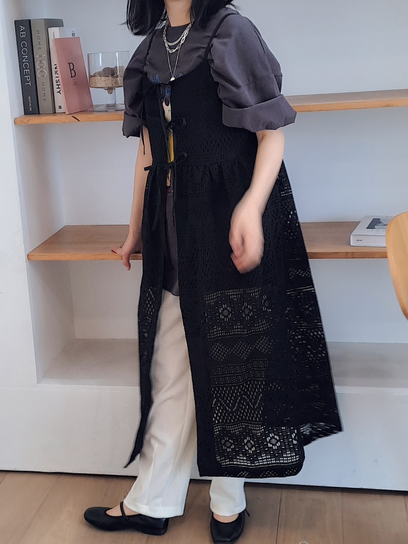 DITTO888韓國直郵東大門實拍女裝新款休閑時尚連衣裙蕾絲JIMMY/REMAKE連衣裙
