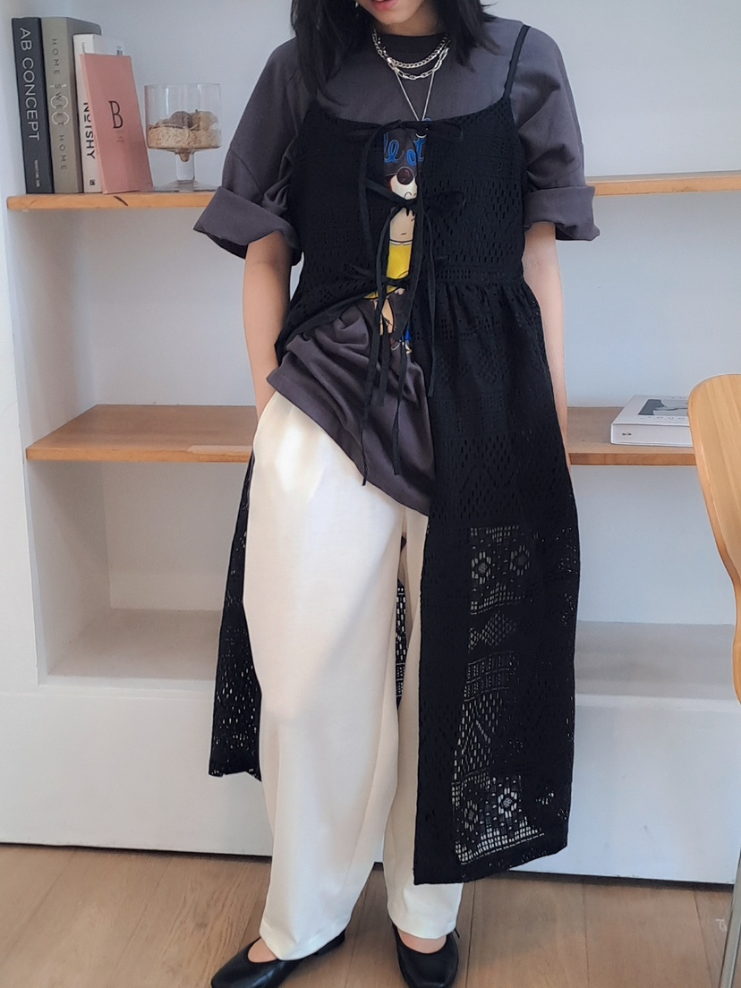DITTO888韓國直郵東大門實拍女裝新款休閑時尚連衣裙蕾絲JIMMY/REMAKE連衣裙