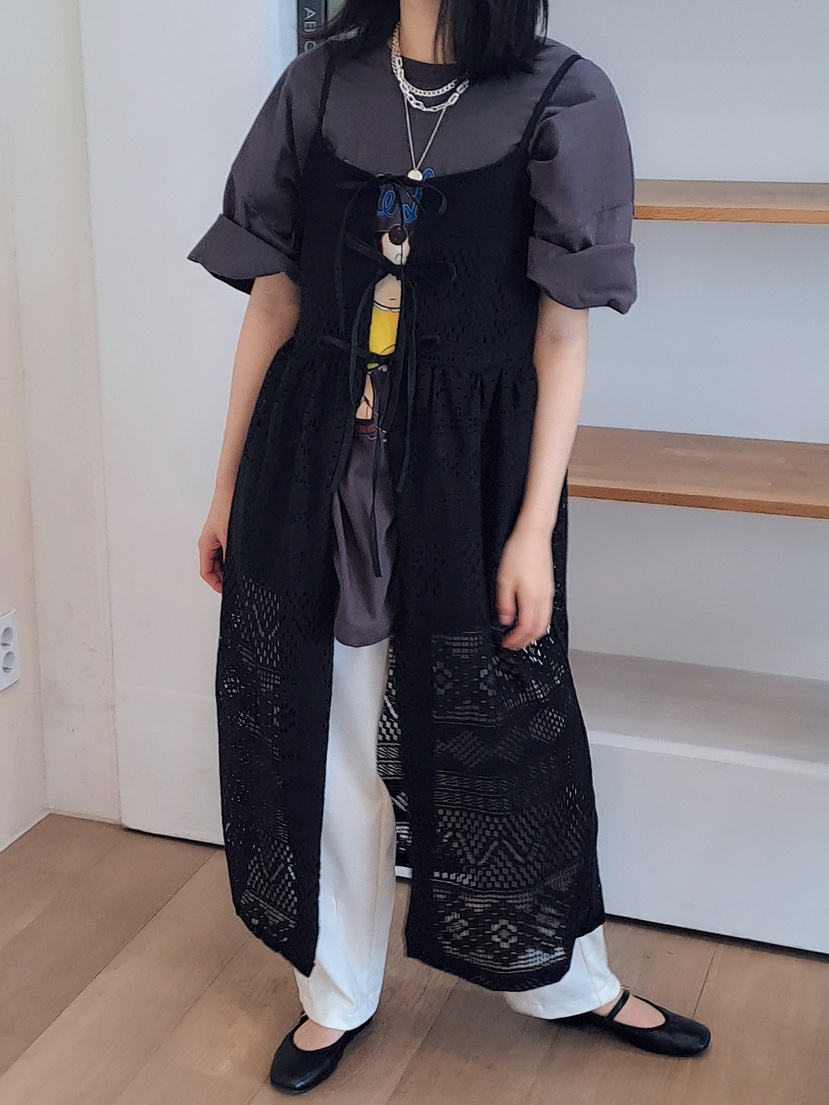 DITTO888韓國直郵東大門實拍女裝新款休閑時尚連衣裙蕾絲JIMMY/REMAKE連衣裙