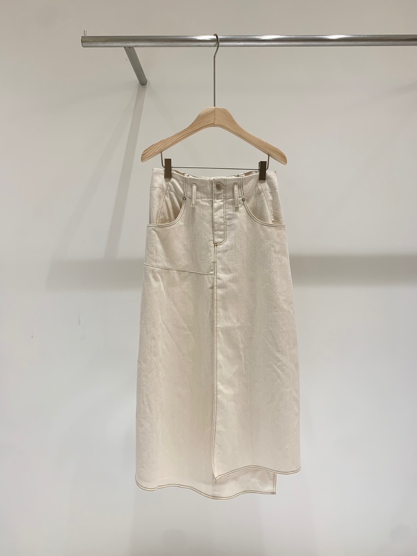 FABRIC韓國直郵女裝新品推薦休閑24春夏真品長裙牛仔布喇叭FABRIC長裙圖色2