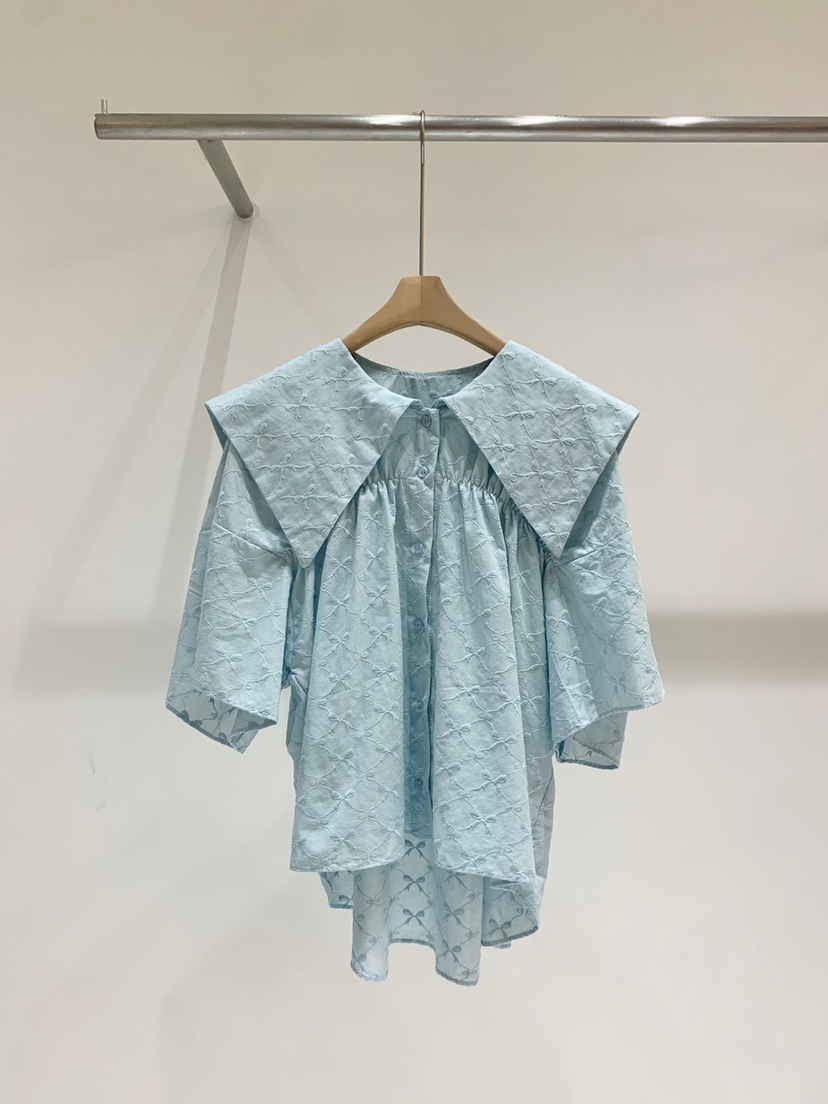 FABRIC韓國直郵女裝新款熱賣職業時尚休閑24春夏襯衫蕾絲衫FABRIC襯衫/蕾絲衫圖色2