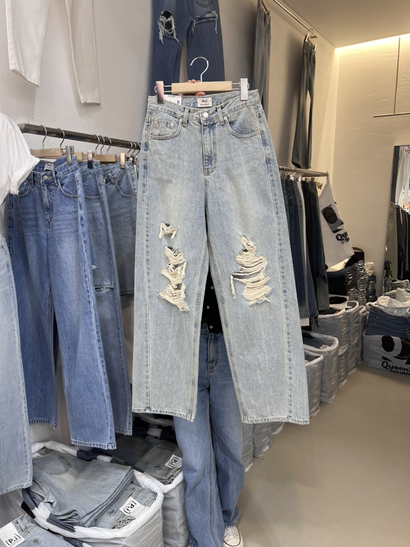 PAI韓國直郵東大門實拍女裝新品熱賣24春夏時尚休閑牛仔褲[PΛi]_PAi牛仔褲圖色1