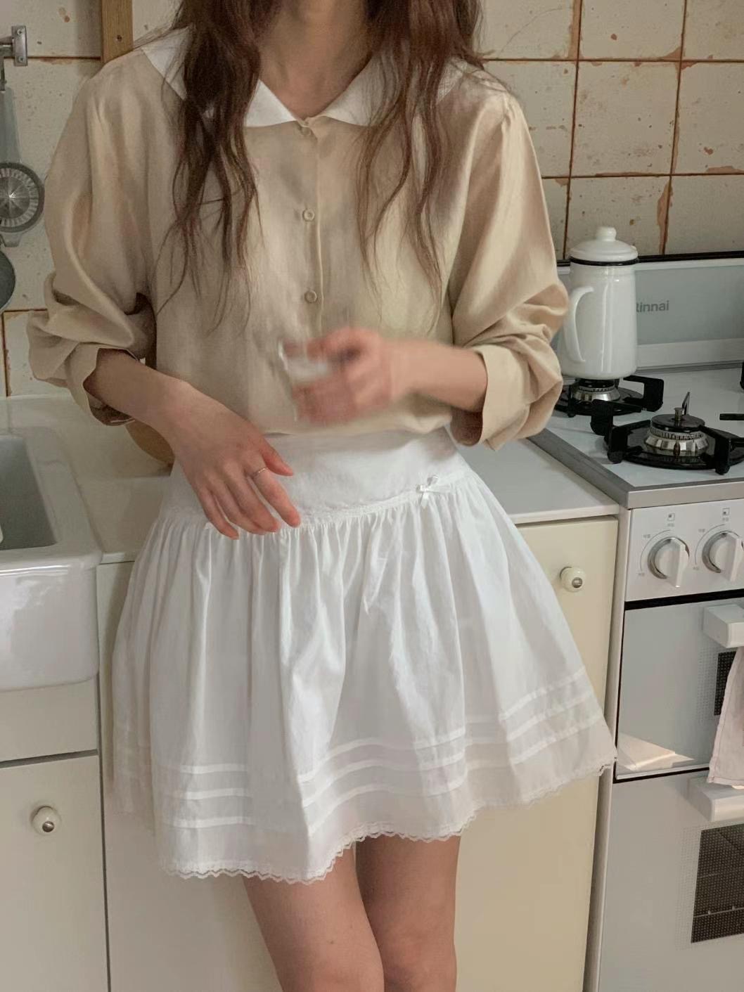 VOLANT韓國直郵東大門實拍女裝新品人氣24春夏襯衫蕾絲衫VOLANT襯衫/蕾絲衫