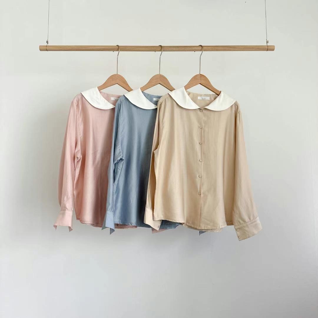 VOLANT韓國直郵東大門實拍女裝新品人氣24春夏襯衫蕾絲衫VOLANT襯衫/蕾絲衫圖色3左二色