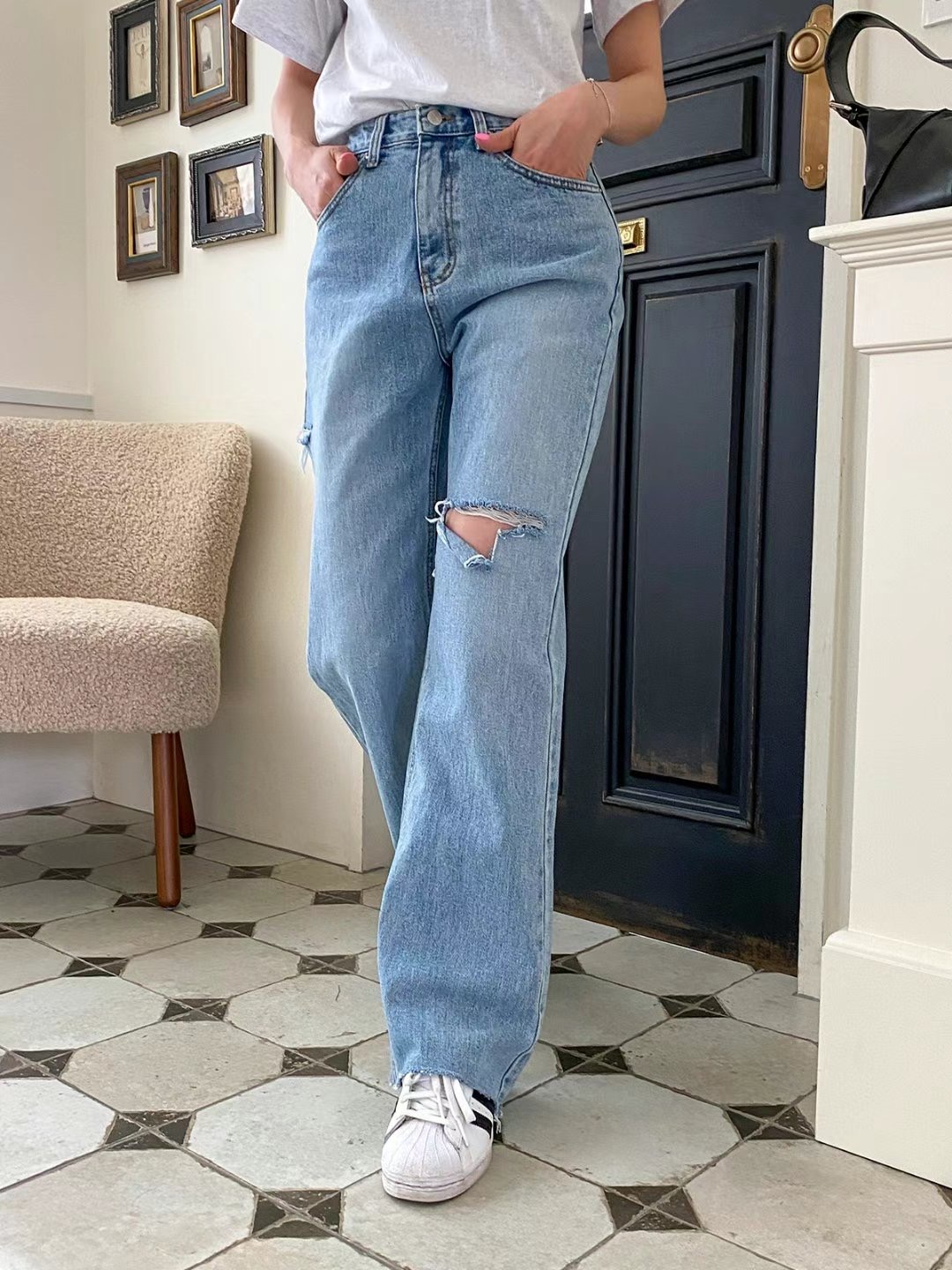 MISSJEAN直郵韓國代購女裝新款熱賣職業推薦休閑時尚牛仔褲MISSJEAN牛仔褲圖色1