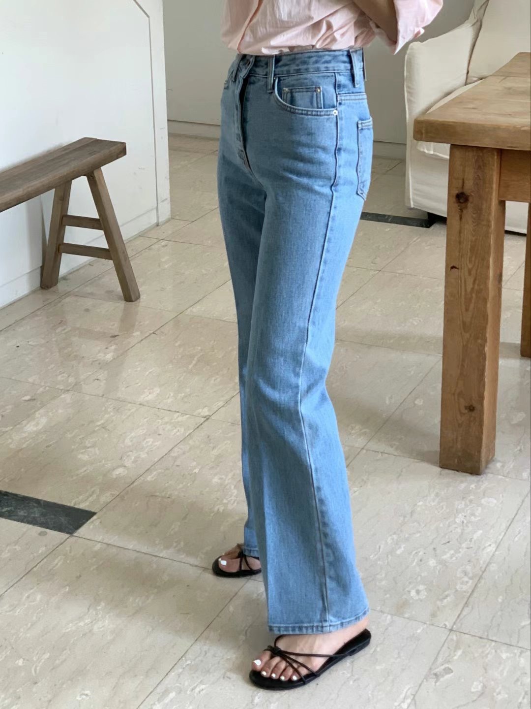 MISSJEAN韓國直郵東大門實拍女裝新品人氣24春夏職業牛仔褲MISSJEAN牛仔褲