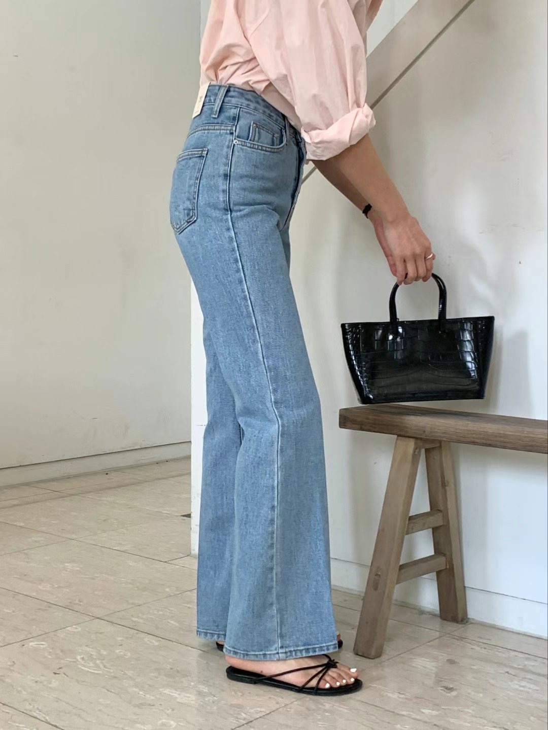 MISSJEAN韓國直郵東大門實拍女裝新品人氣24春夏職業牛仔褲MISSJEAN牛仔褲