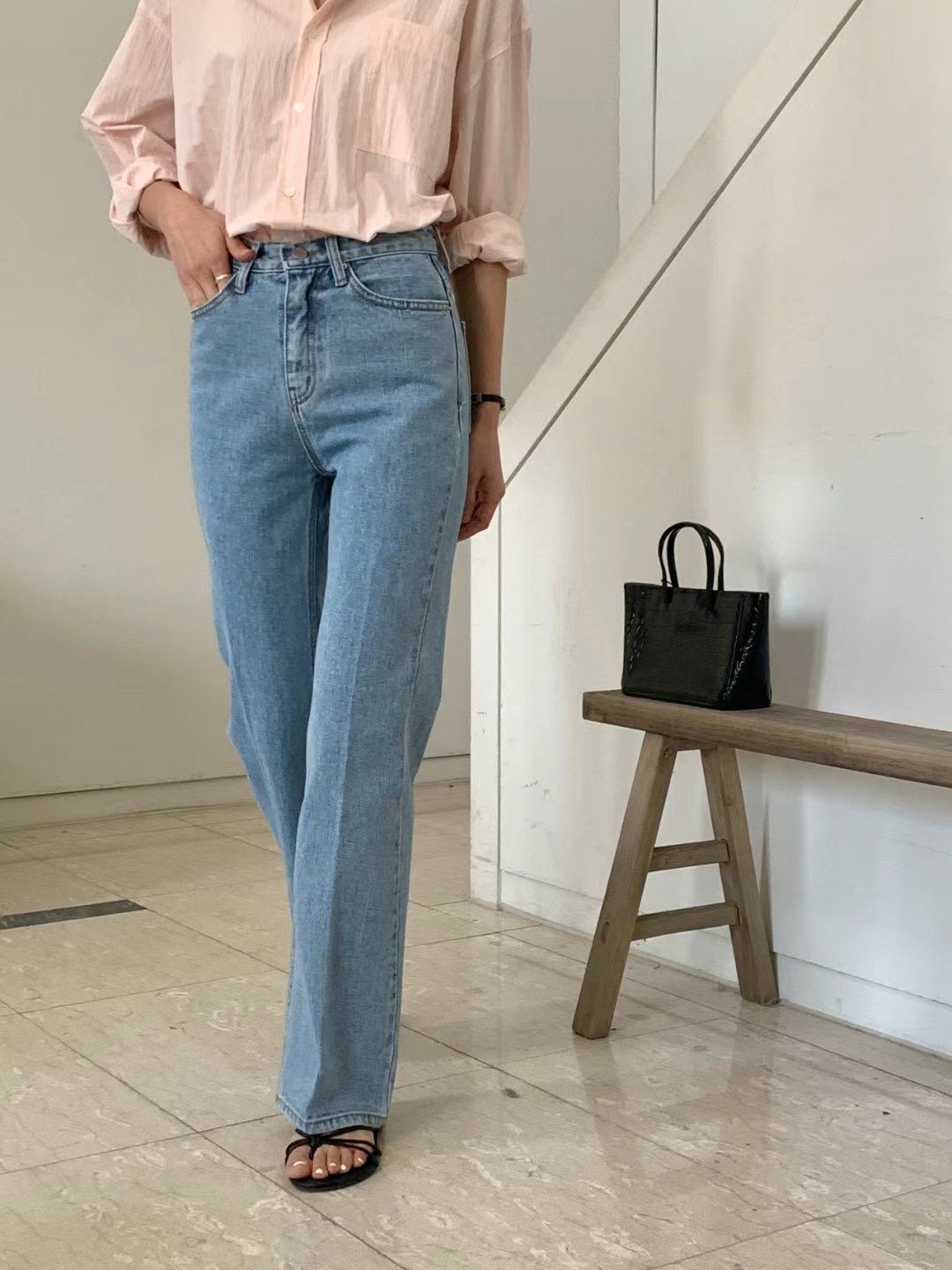 MISSJEAN韓國直郵東大門實拍女裝新品人氣24春夏職業牛仔褲MISSJEAN牛仔褲圖色1