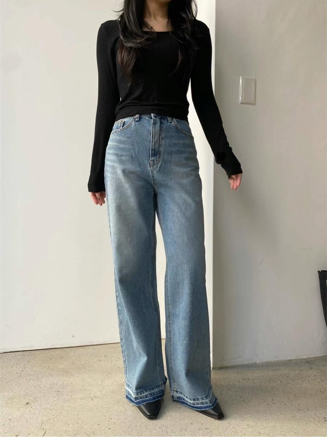 MISSJEAN韓國直郵東大門實拍女裝新款人氣時尚24春夏牛仔褲MISSJEAN牛仔褲圖色1