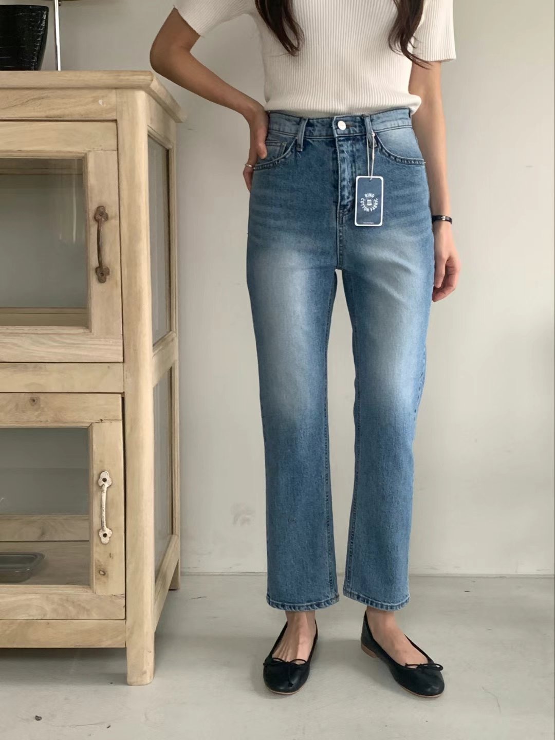 MISSJEAN韓國直郵東大門代購女裝新款真品休閑熱賣職業牛仔褲MISSJEAN牛仔褲圖色2