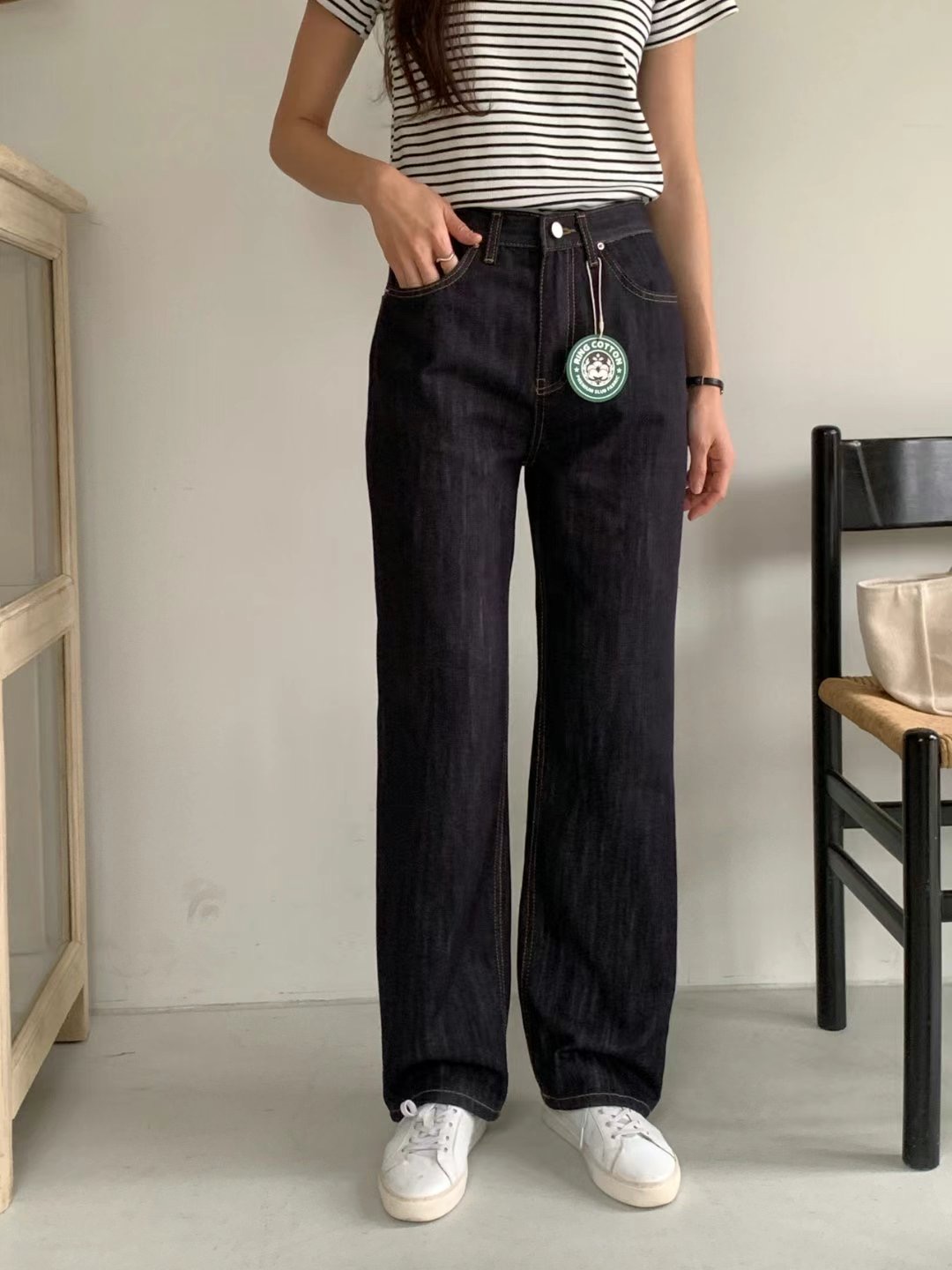 MISSJEAN直郵韓國代購女裝新品時尚24春夏熱賣休閑牛仔褲MISSJEAN牛仔褲圖色1