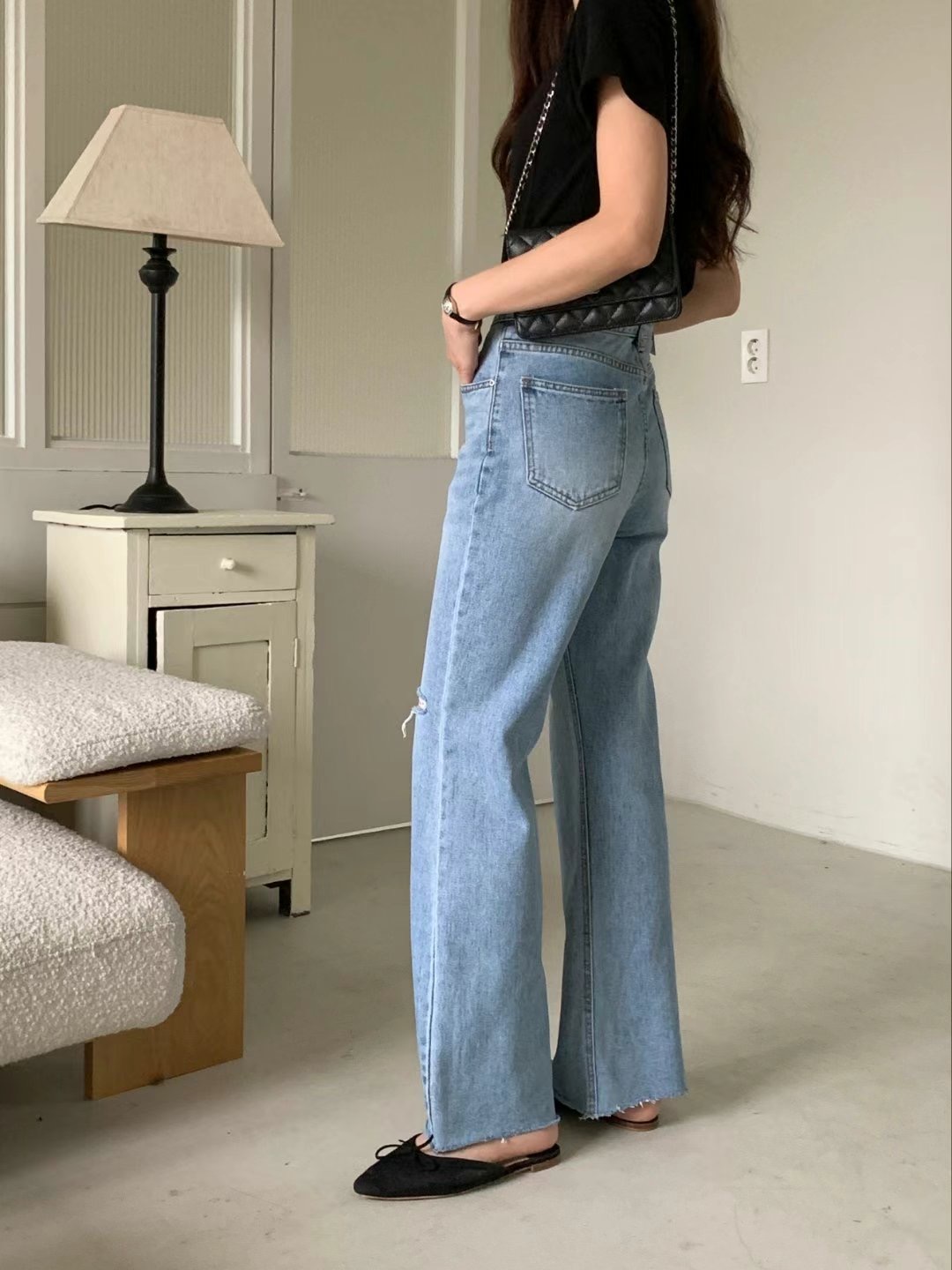 MISSJEAN韓國直郵東大門代購女裝新款24春夏人氣時尚牛仔褲MISSJEAN牛仔褲