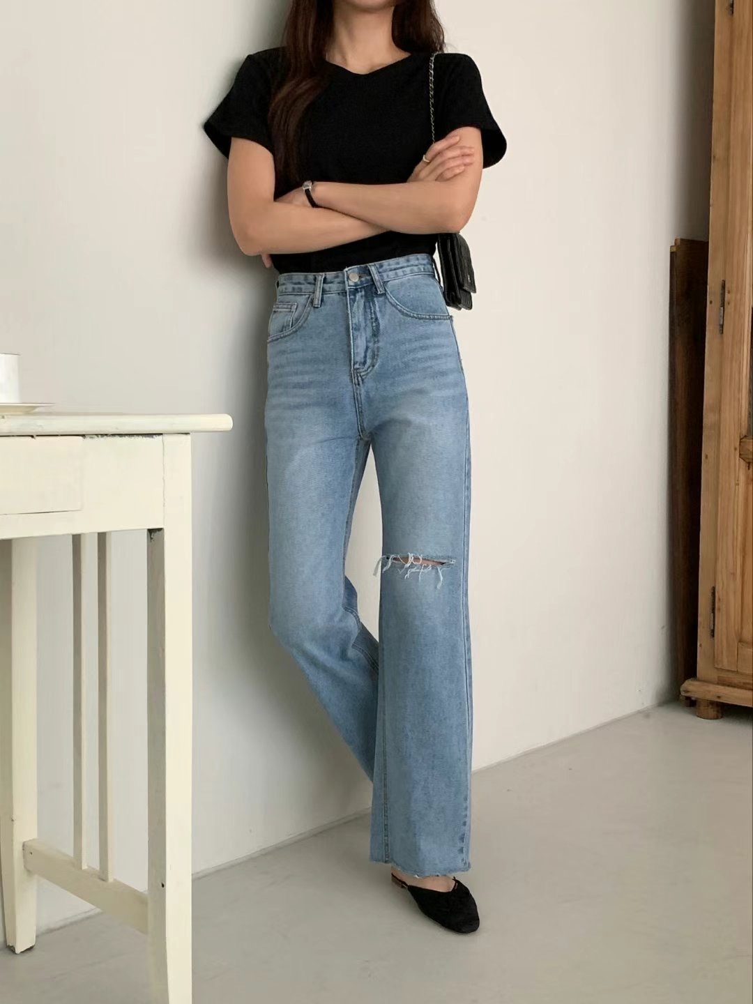 MISSJEAN韓國直郵東大門代購女裝新款24春夏人氣時尚牛仔褲MISSJEAN牛仔褲