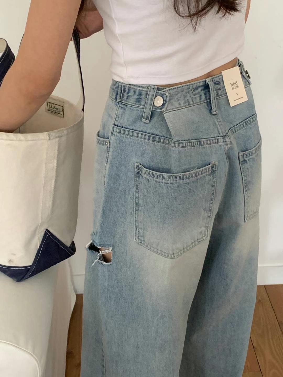 MISSJEAN韓國直郵女裝新款24春夏時尚職業真品推薦牛仔褲MISSJEAN牛仔褲