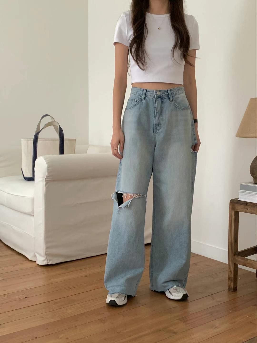 MISSJEAN韓國直郵女裝新款24春夏時尚職業真品推薦牛仔褲MISSJEAN牛仔褲圖色1