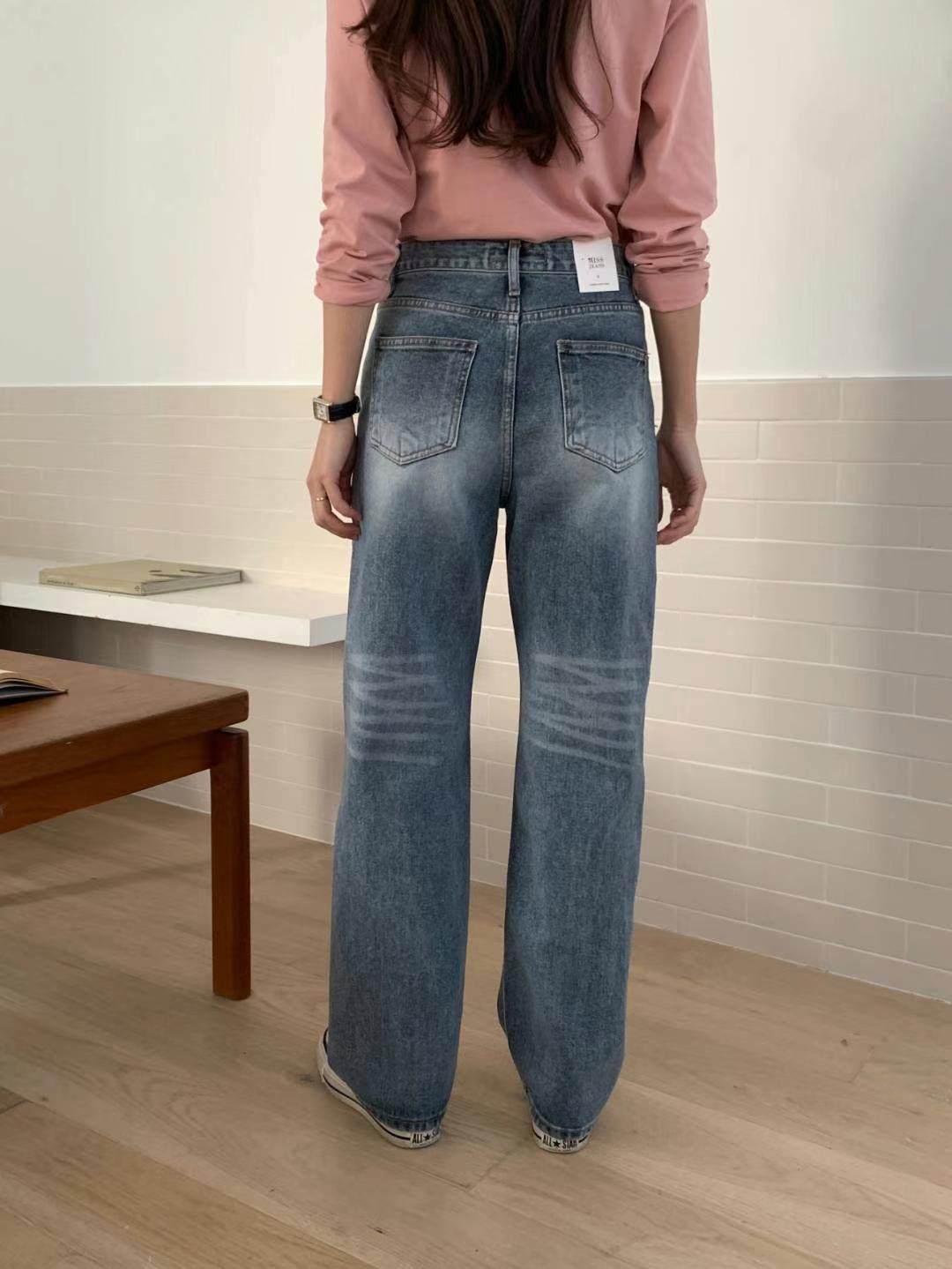 MISSJEAN韓國直郵女裝新款推薦職業真品休閑24春夏牛仔褲MISSJEAN牛仔褲