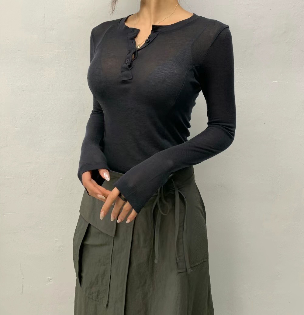 OUR HOUR韓國直郵女裝新款休閑熱賣時尚職業推薦人氣長袖T恤MELLO長袖T恤