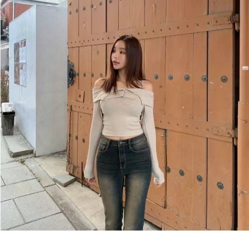 OUR HOUR直郵韓國代購女裝新品24春夏休閑職業人氣長袖T恤MELLO長袖T恤圖色1