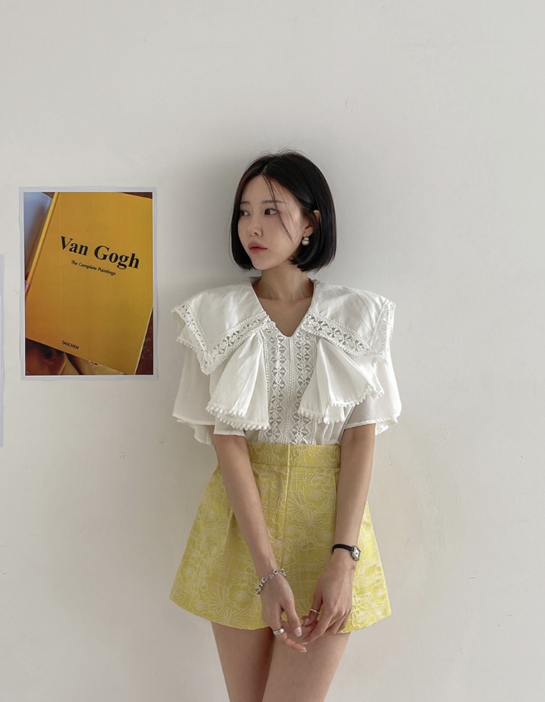 LEA/ASHER-J韓國直郵東大門實拍女裝新品人氣時尚襯衫蕾絲衫이향襯衫/蕾絲衫