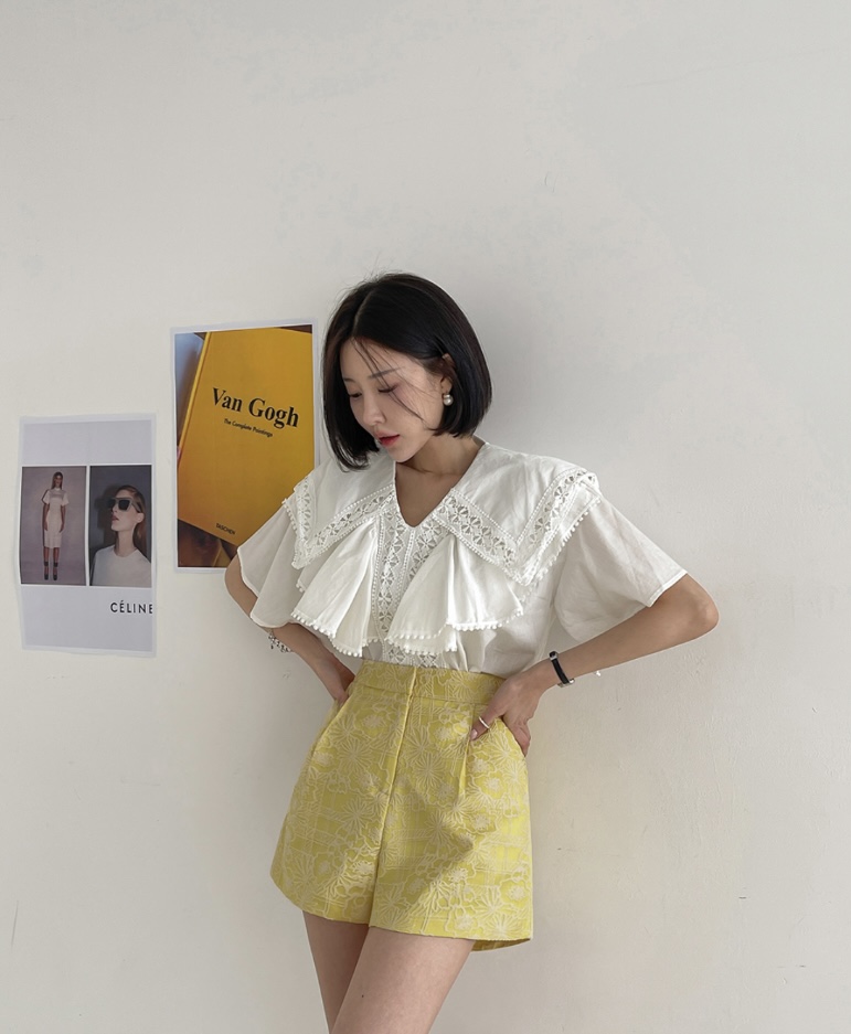 LEA/ASHER-J韓國直郵東大門實拍女裝新品人氣時尚襯衫蕾絲衫이향襯衫/蕾絲衫