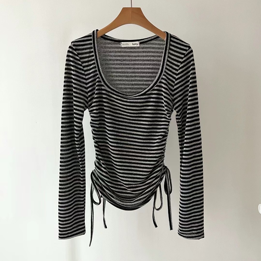 LUSTY直郵韓國代購女裝新款24春夏休閑推薦職業熱賣長袖T恤YOU ARE BEAUTIFUL長袖T恤圖色1