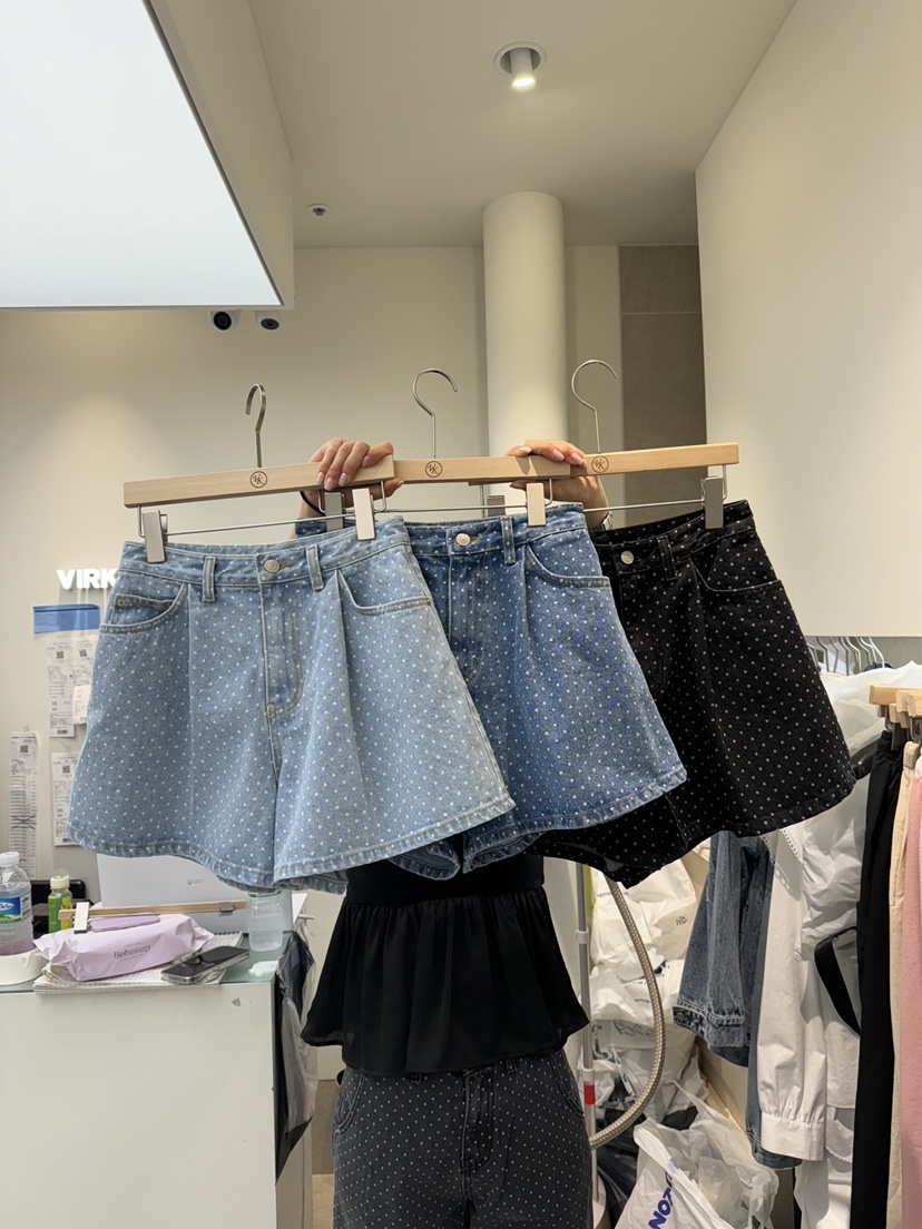VIRKIN韓國直郵女裝新品休閑真品熱賣推薦人氣24春夏短褲牛仔布THE STARDUST短褲