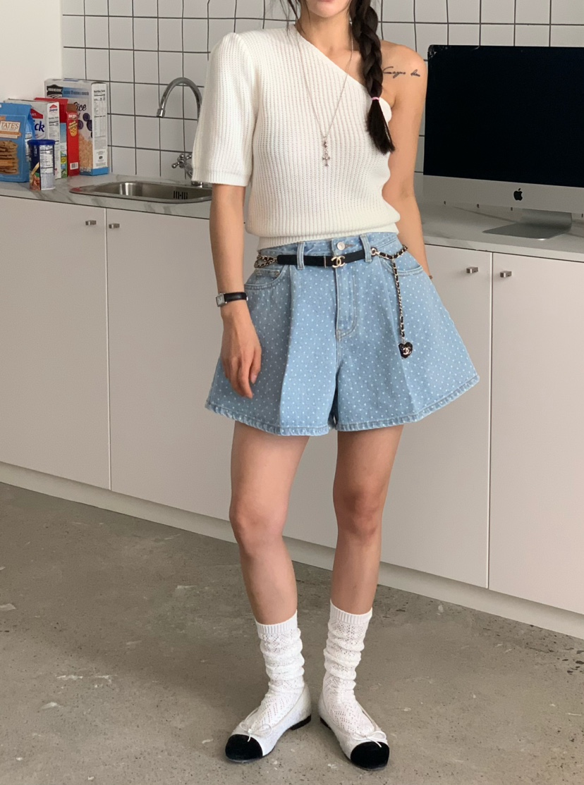 VIRKIN韓國直郵女裝新品休閑真品熱賣推薦人氣24春夏短褲牛仔布THE STARDUST短褲