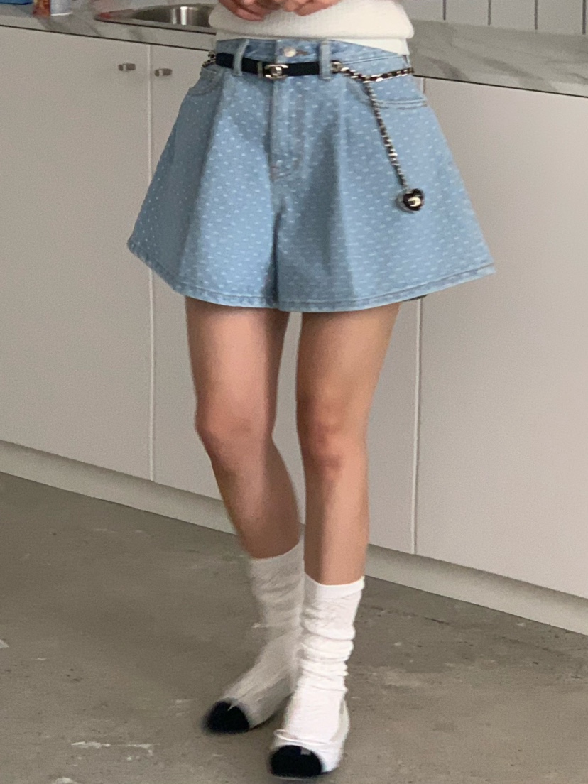 VIRKIN韓國直郵女裝新品休閑真品熱賣推薦人氣24春夏短褲牛仔布THE STARDUST短褲