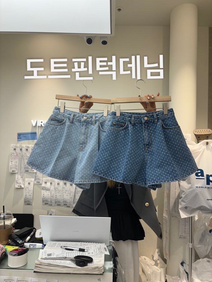 VIRKIN韓國直郵女裝新品休閑真品熱賣推薦人氣24春夏短褲牛仔布THE STARDUST短褲