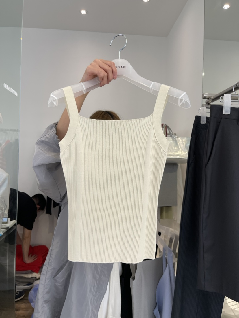 CREAM VILLA韓國直郵東大門實拍女裝新款時尚吊帶背心羅紋CREAMVILLA吊帶/背心圖色1