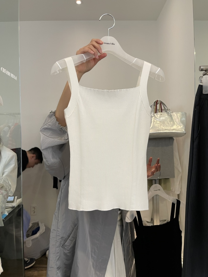 CREAM VILLA韓國直郵東大門實拍女裝新款時尚吊帶背心羅紋CREAMVILLA吊帶/背心圖色4