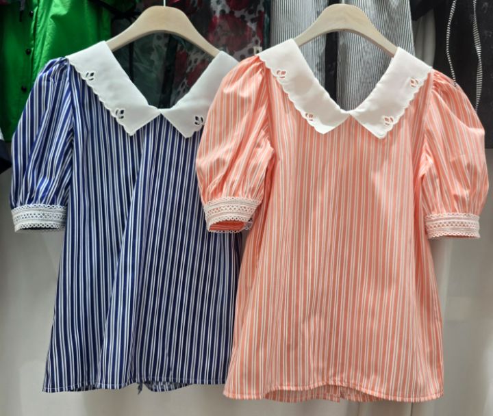 SUGAR韓國直郵東大門代購女裝新品真品24春夏時尚襯衫蕾絲衫SUGAR襯衫/蕾絲衫