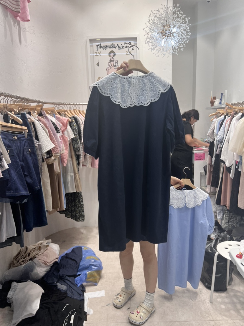 ABLE STUDIO直郵韓國代購女士新品人氣24春夏連衣裙蕾絲CONFETTI連衣裙