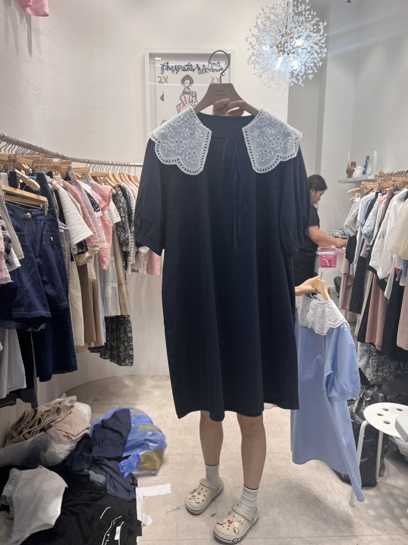ABLE STUDIO直郵韓國代購女士新品人氣24春夏連衣裙蕾絲CONFETTI連衣裙圖色2