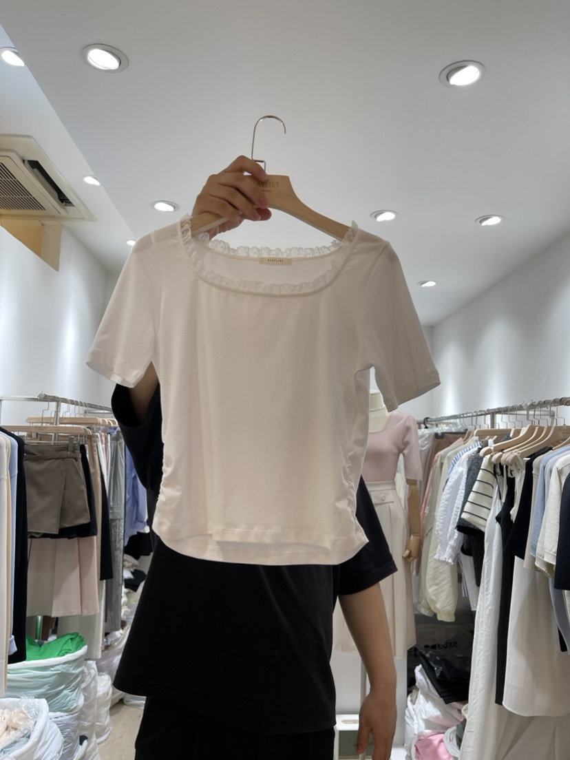 PLAYLIST韓國直郵女裝新品24春夏時尚真品人氣推薦職業T恤confettiT恤圖色1
