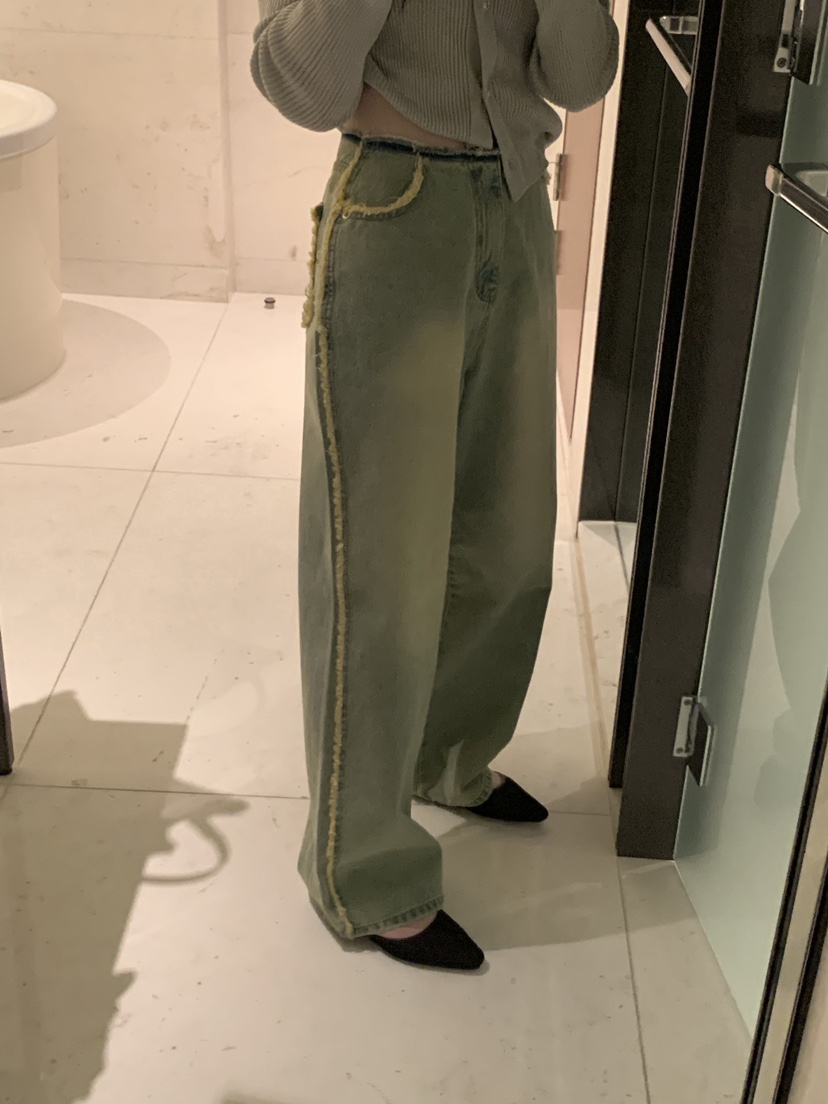 SHOP POSTER韓國直郵東大門代購女裝新款休閑牛仔褲牛仔布SHOP_POSTER牛仔褲