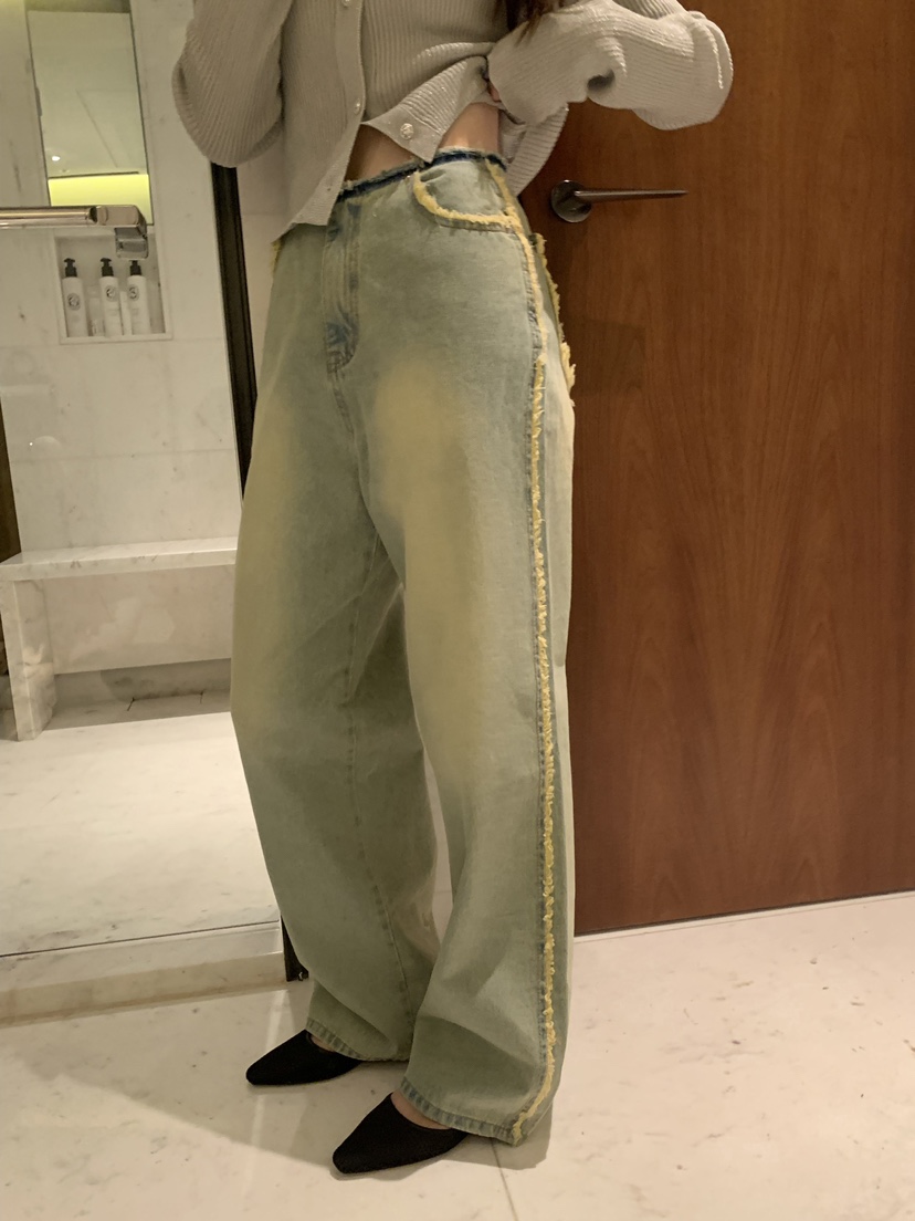 SHOP POSTER韓國直郵東大門代購女裝新款休閑牛仔褲牛仔布SHOP_POSTER牛仔褲